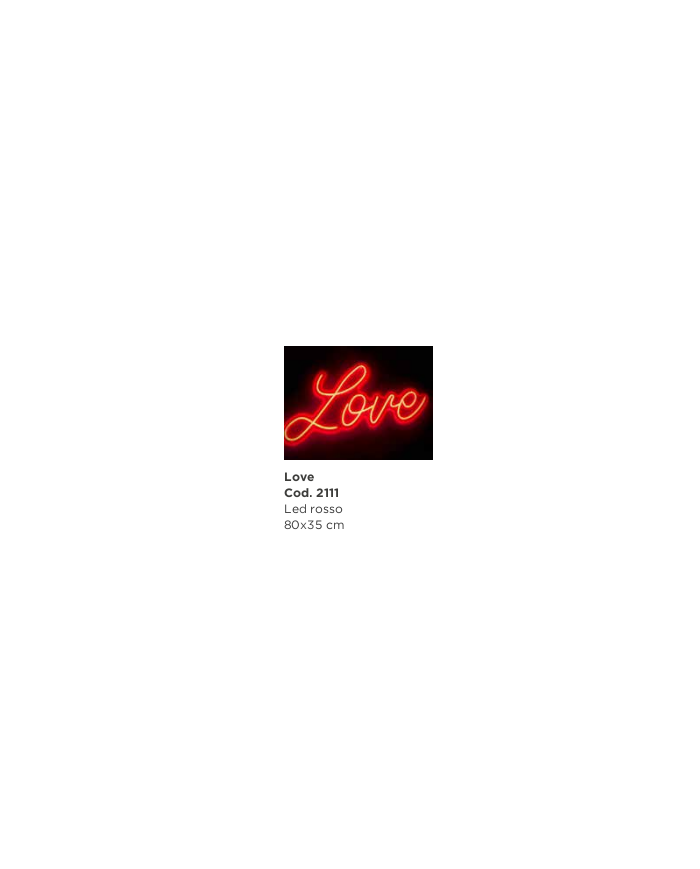 Scritta love led rosso