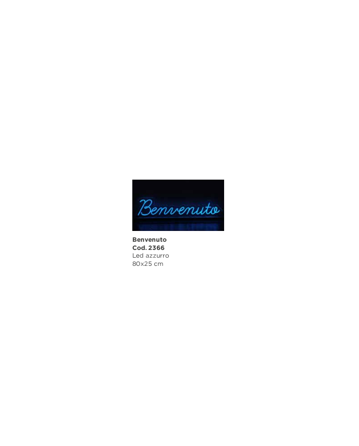 Scritta Benvenuto led azzurro