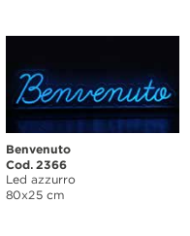 Scritta Benvenuto led azzurro