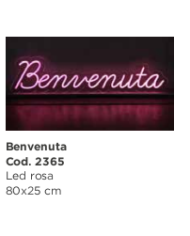 Scritta Benvenuto led azzurro