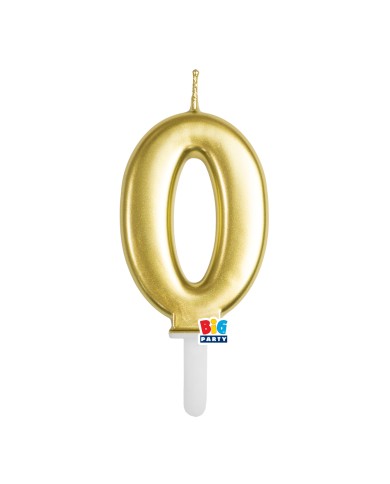 Candelina Tiny Plump Oro Metal 7 cm Numero 0