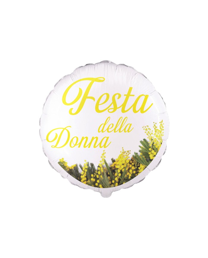 Mylar Festa della Donna Mimosa Tondo 18"