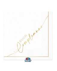 Tovaglioli 33 x 33 Buon compleanno gold pz 16
