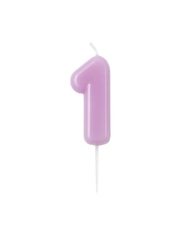 Candelina glossy lilla numero 1 cm 10,5