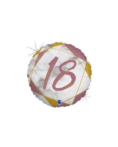 Pallone 18" marmorizzato 18 anni rose gold oro