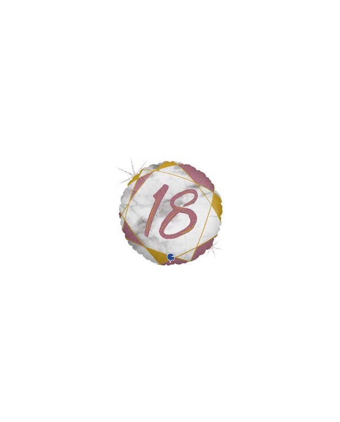 Pallone 18" marmorizzato 18 anni rose gold oro