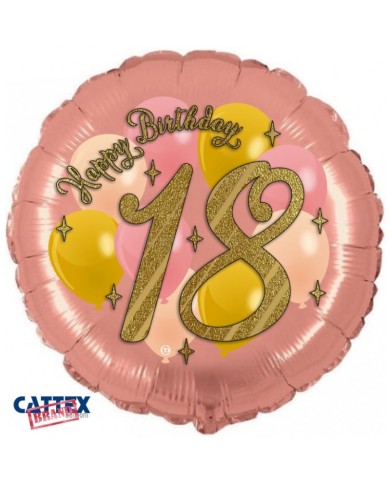 Pallone mylar 18 anni rose gold / oro