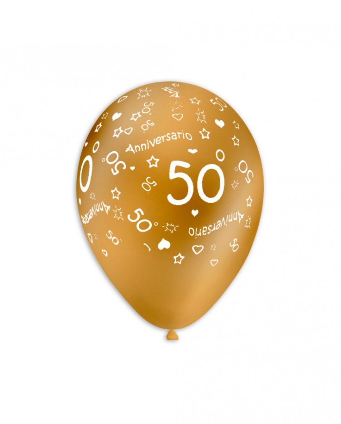 Palloncini 50 anniversario stampa globo pz 100