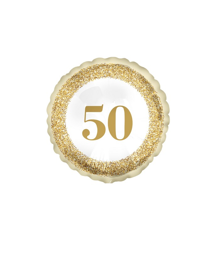 Pallone foil 18" - 45 cm 50 anniversario Glitter