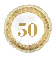 Pallone foil 18" - 45 cm 50 anniversario Glitter