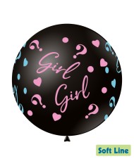 Pallone mongolfiera Soft Line nero stampa 4 lati Boy Girl 36"-91cm