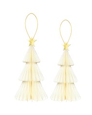 Albero verde in carta con stella cm 25/20 confezione da 2 pz