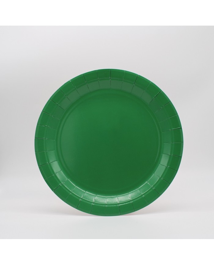 Piatti cm 24 in carta Verde Scuro conf.da 15 pz