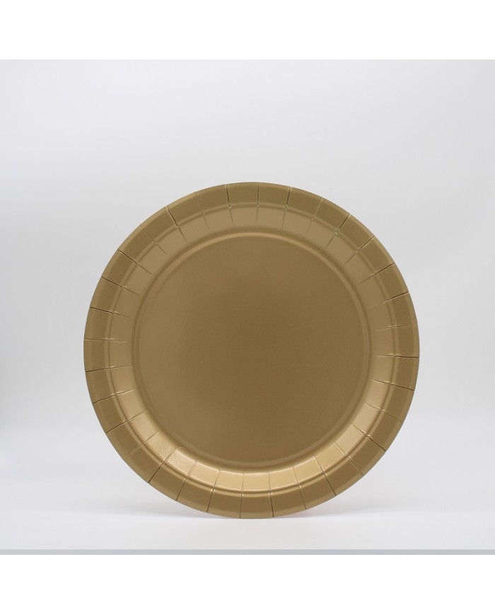 Piatti 24 cm in carta Oro Matto conf da 15 pz