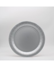 Piatti 24 cm in carta Argento Matto conf da 15 pz