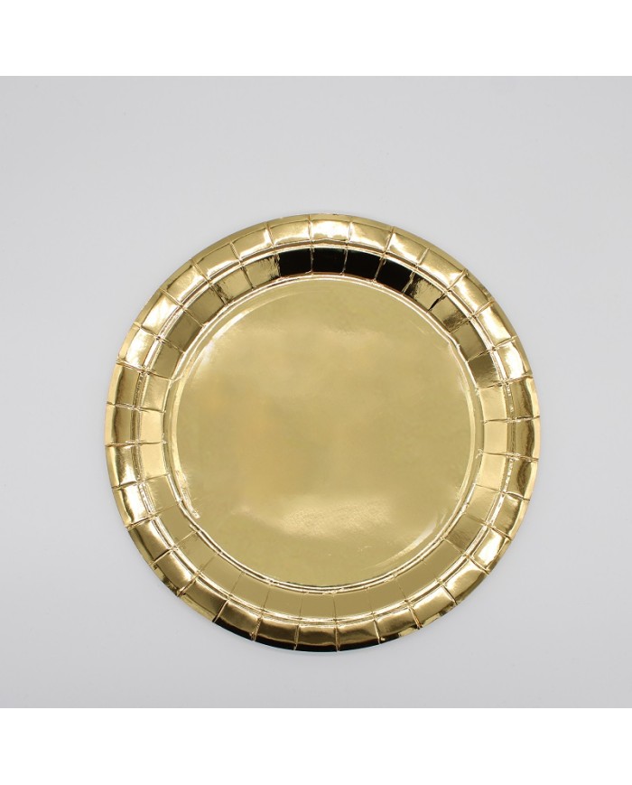 Piatti 18 cm in carta Oro Metal conf da 15 pz