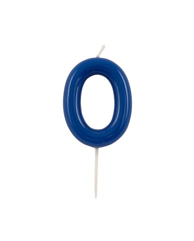 Candelina numero 0 glossy blu navy cm 10,5