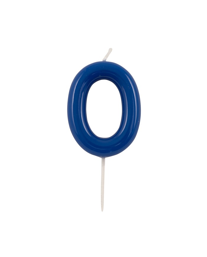 Candelina numero 0 glossy blu navy cm 10,5