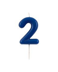 Candelina numero 2 glossy blu navy cm 10,5