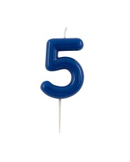 Candelina numero 6 glossy blu navy cm 10,5