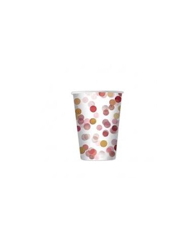 Bicchieri 250 cc coriandoli rosa pz 8
