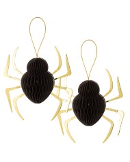 Pipistrelli in carta cm 26 x 11 con dettagli oro cf da 2 pz