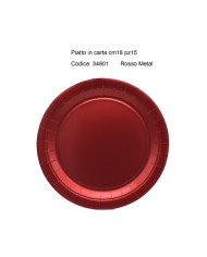 Piatti cm 18 rosso metal pz 15