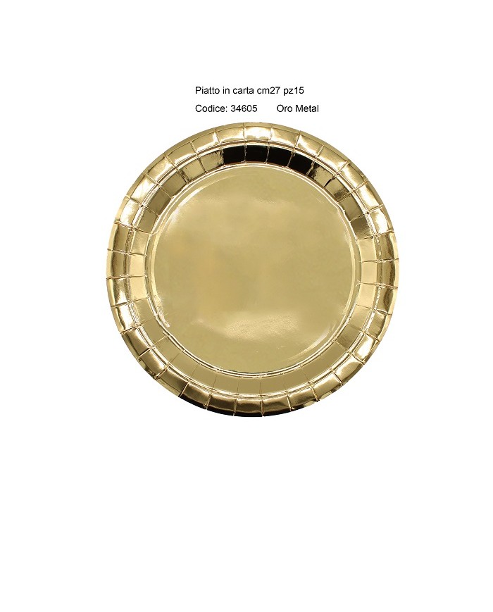 Piatti Oro Metal cm 27 pz 15