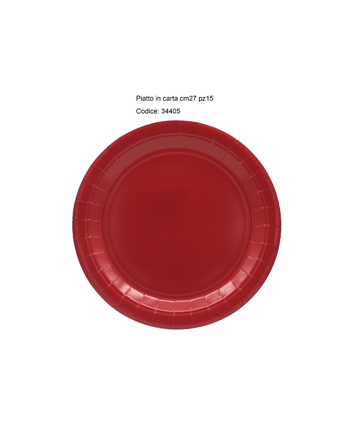 Piatti cm 27 Rosso Natale pz 15