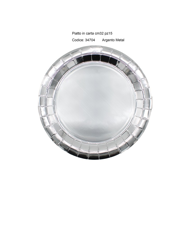 Piatti maxi cm 32 Argento metal pz 8