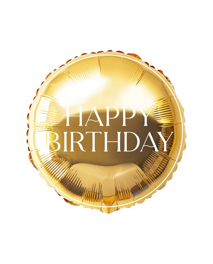 Pallone mylar 18" happy birthday oro