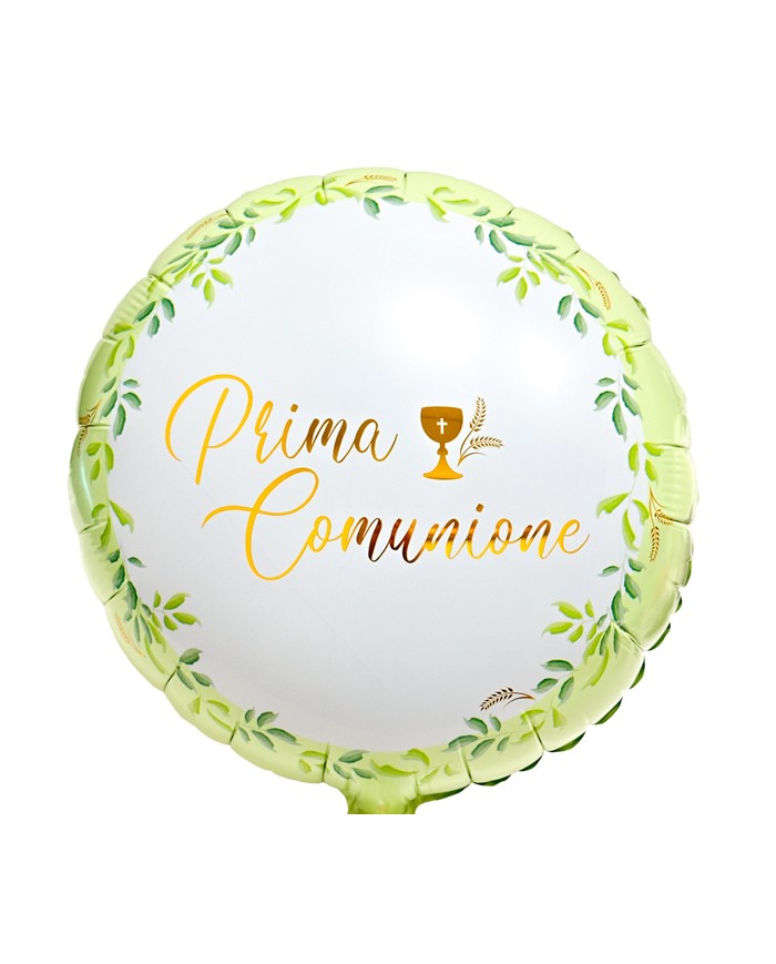 Mylar 18" prima comunione green/gold