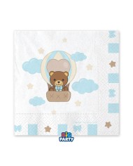 Tovaglioli 33 x 33 Teddy Thun celeste pz 16
