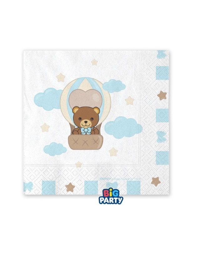 Tovaglioli 25 x 25 Teddy Thun celeste pz 16