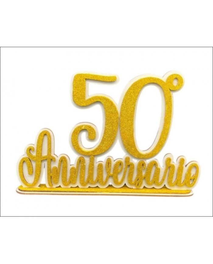 Scritta in legno 50° anniversario 35 x 24 sp 4