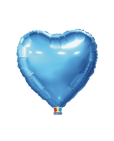 Mylar cuore 18" azzurro metal