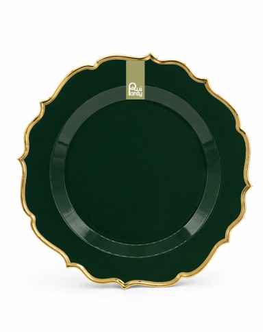 Piatti Elite Verde Foresta/oro metal cm 25,5 pz 6