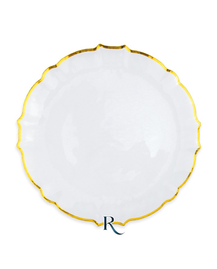 Piatti Riutilizzabili Arabesque Crystal Gold cm 25 pz 6