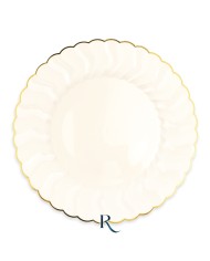 Piatti Riutilizzabili Shell Ivory Gold cm 26 pz 6