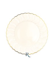Piatti Riutilizzabili Shell Ivory Gold cm 26 pz 6