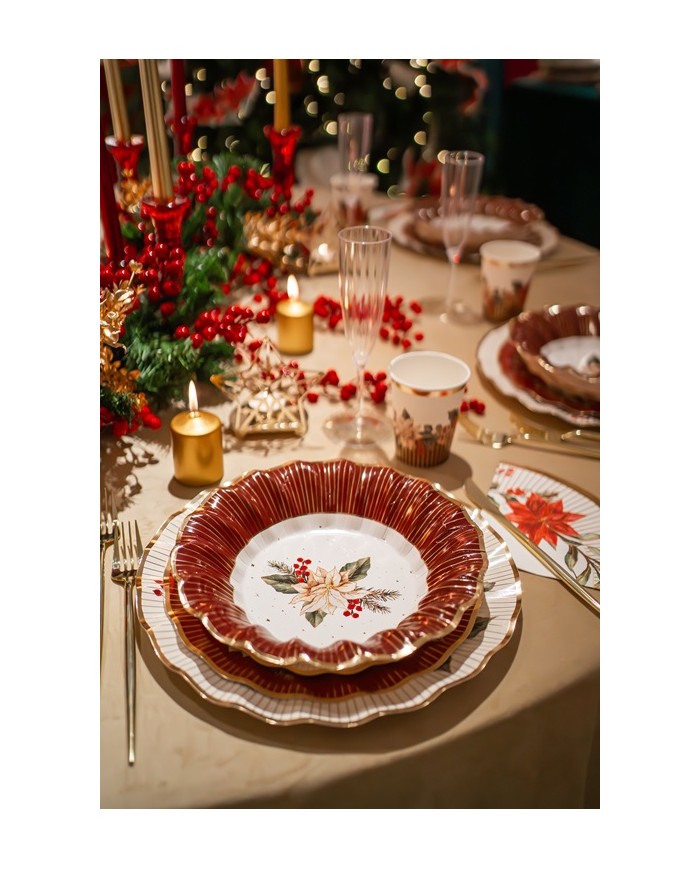 Piatti maxi cm 30 Bouquet de Noel pz 6