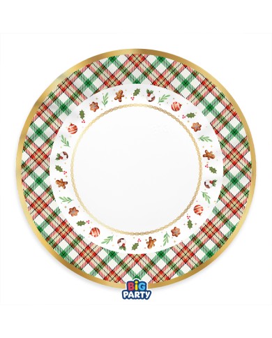 Piatti maxi cm 30 Tartan Gingerbread pz 6