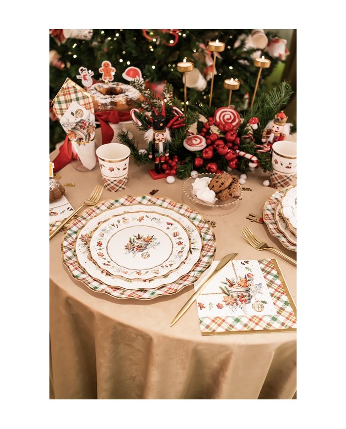 Tovaglioli 33 x 33 Tartan Gingerbread pz 16