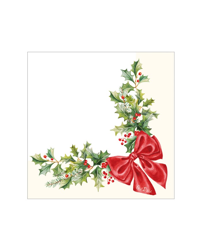 Tovaglioli 33 x 33 Christmas Garland pz 16
