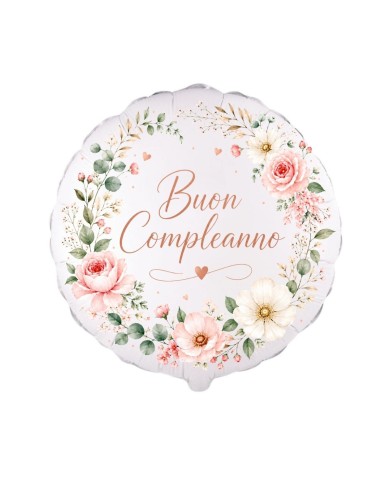 Mylar 18" Buon Compleanno Powder Bloom