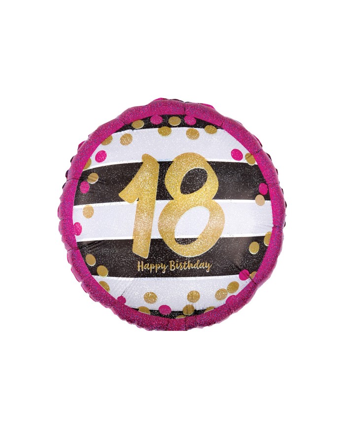 Mylar 18" fucsia/oro 18 anni