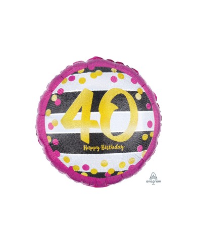 Mylar 18" fucsia/oro 40 anni