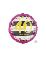Mylar 18" fucsia/oro 40 anni