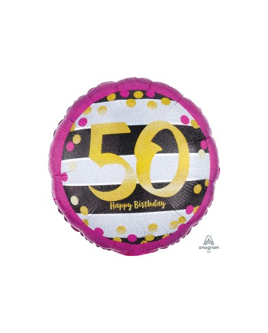 Mylar 18" fucsia/oro 50 anni