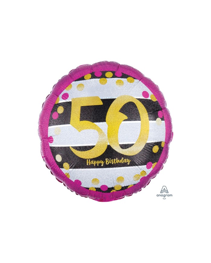 Mylar 18" fucsia/oro 50 anni